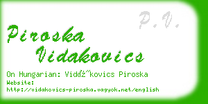 piroska vidakovics business card